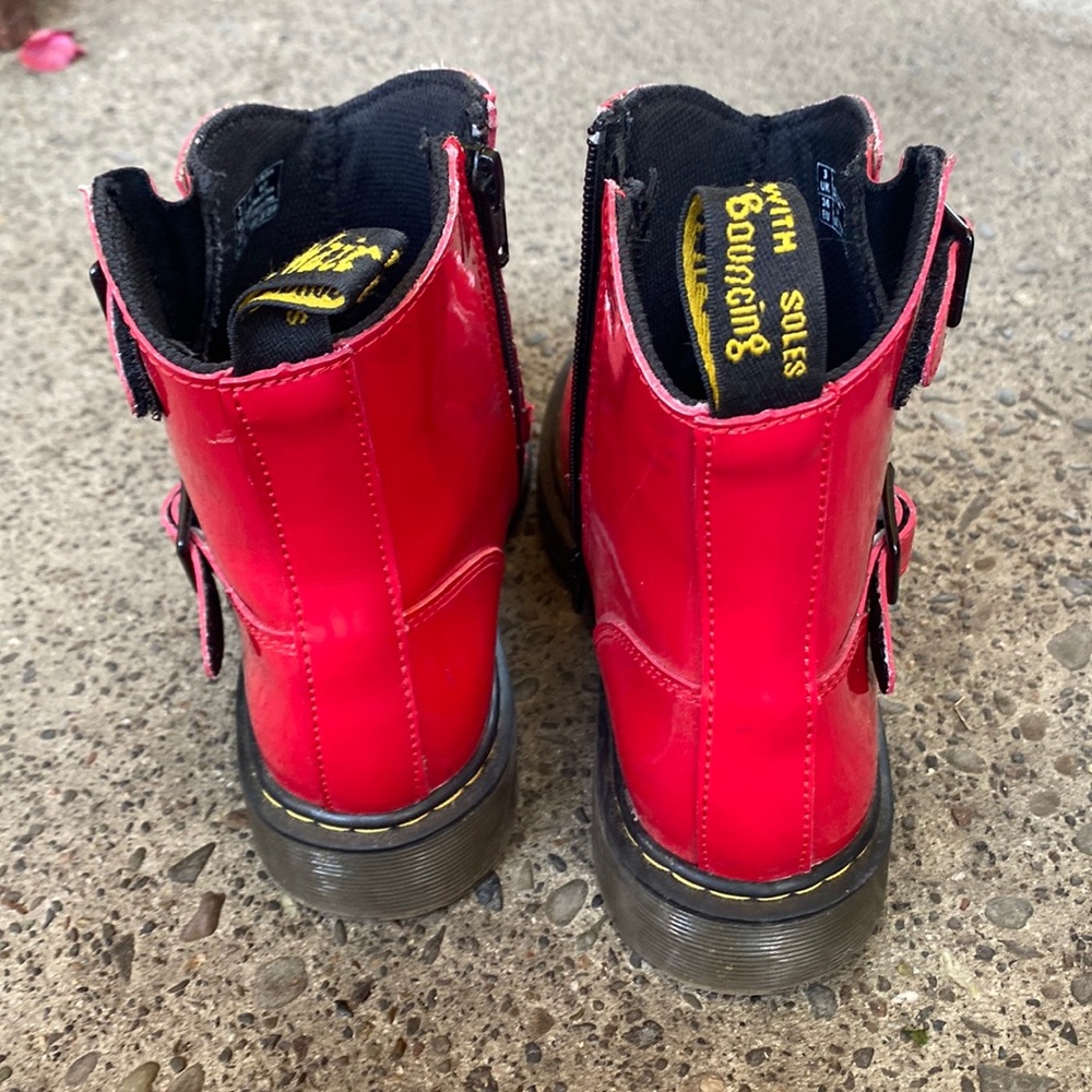 Dr Martens Air Wair Blip red patent boots